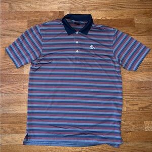 Dunning Golf Men’s Stripe Golf Polo Size Large Navy Blue, Red etc Verdict Ridge